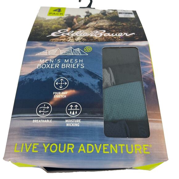 Eddie Bauer 4 Pack Men Mesh Boxer Briefs Breathable Underwear Size Large NEW - Picture 5 of 13